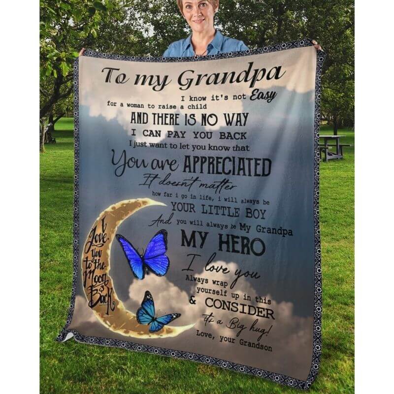 To My Grandpa - From Grandson - A314 - Premium Blanket-Jolura