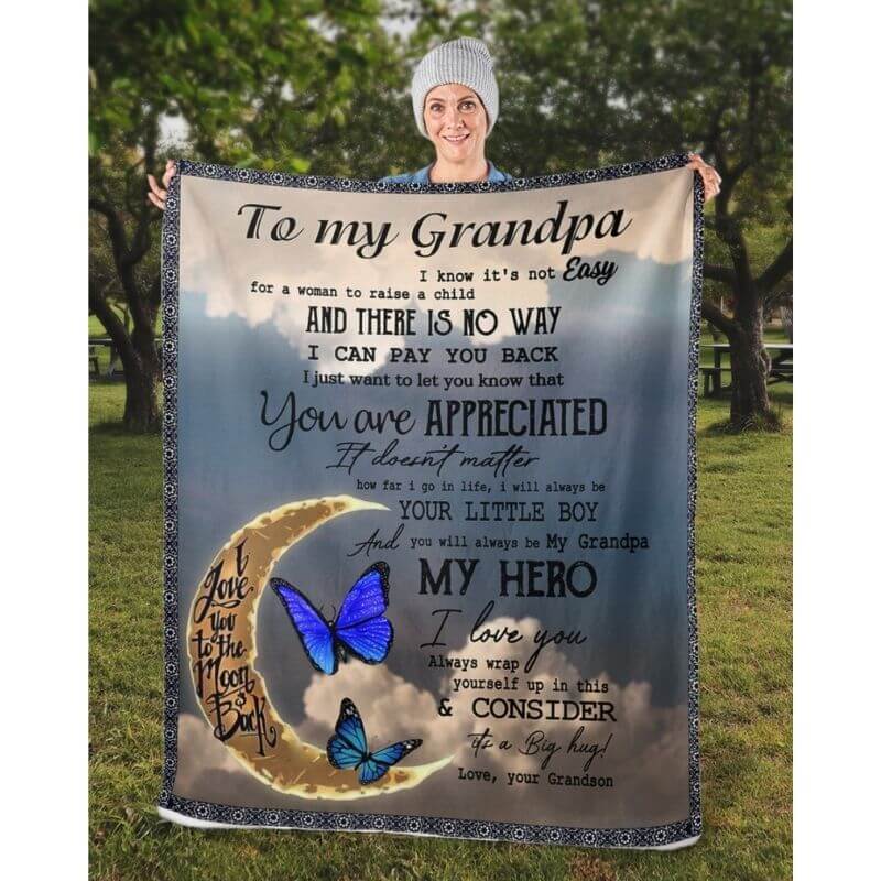To My Grandpa - From Grandson - A314 - Premium Blanket-Jolura