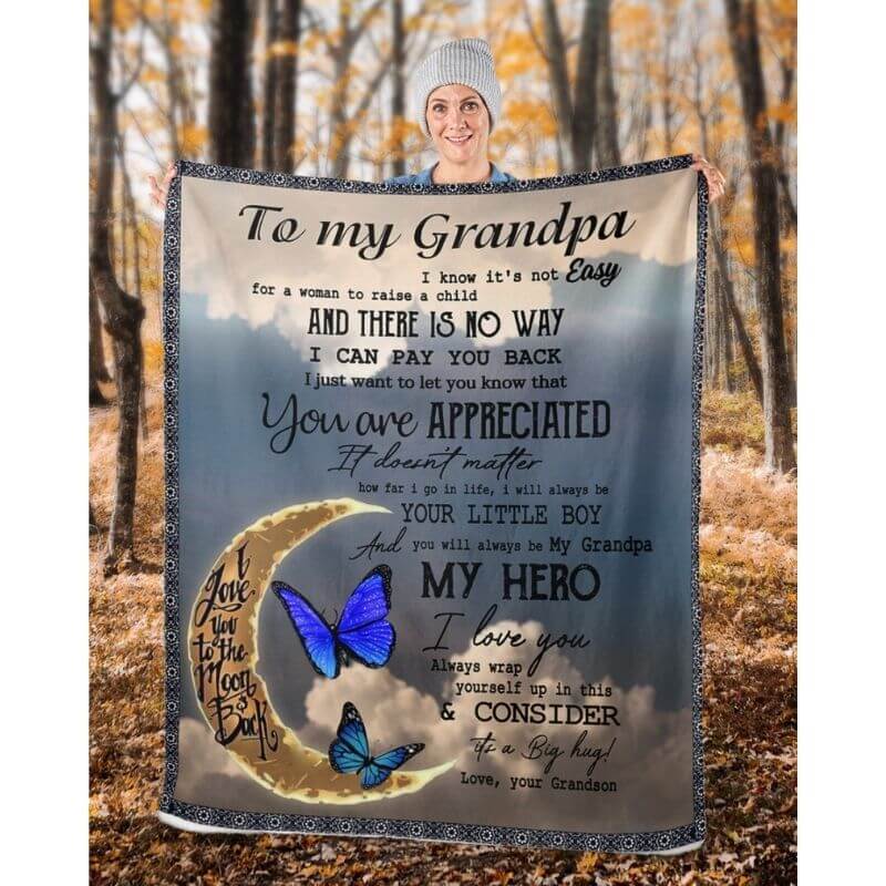 To My Grandpa - From Grandson - A314 - Premium Blanket-Jolura