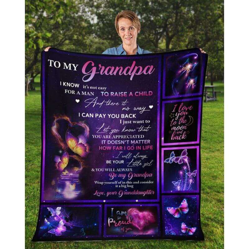 To My Grandpa - From Granddaughter - A315 - Premium Blanket-Jolura