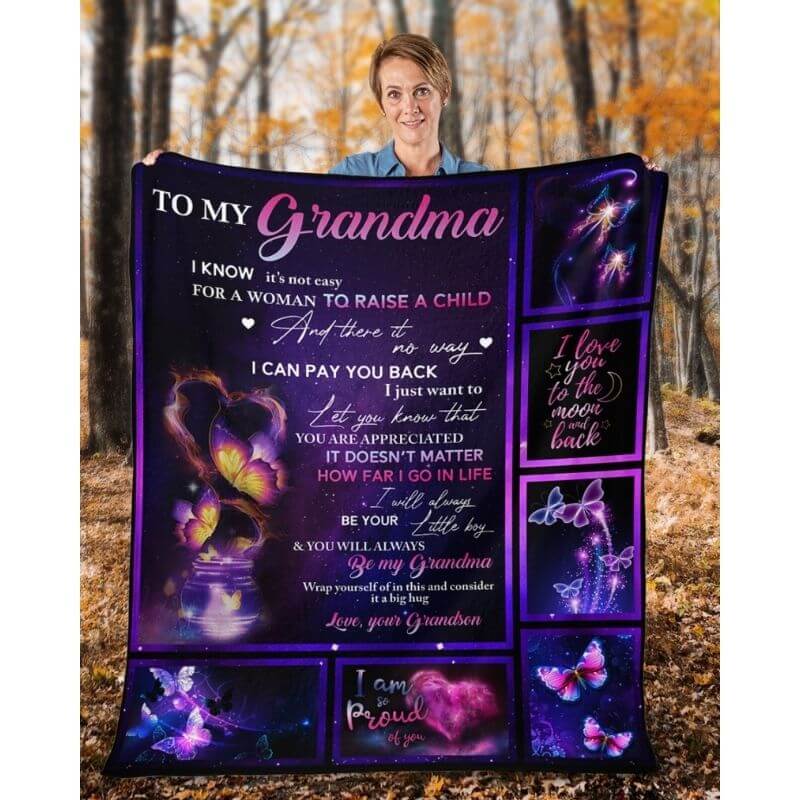 To My Grandma - From Grandson - A315 - Premium Blanket-Jolura