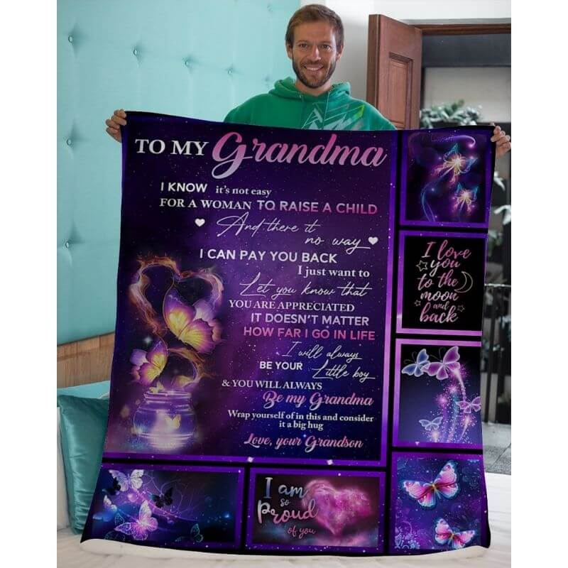 To My Grandma - From Grandson - A315 - Premium Blanket-Jolura