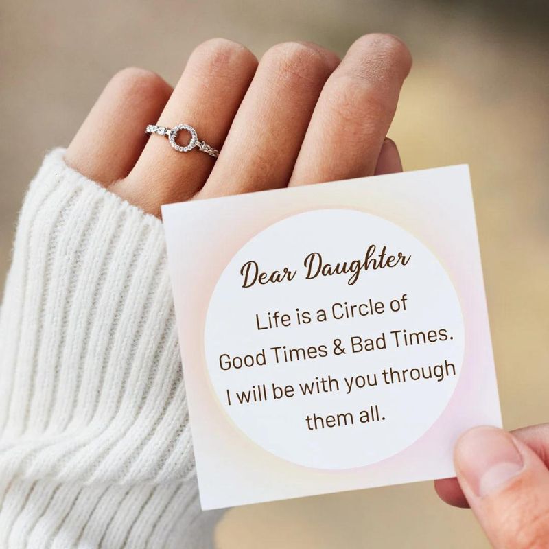 To My Daughter - I Will Be With You Pavé Open Circle Ring-Jolura