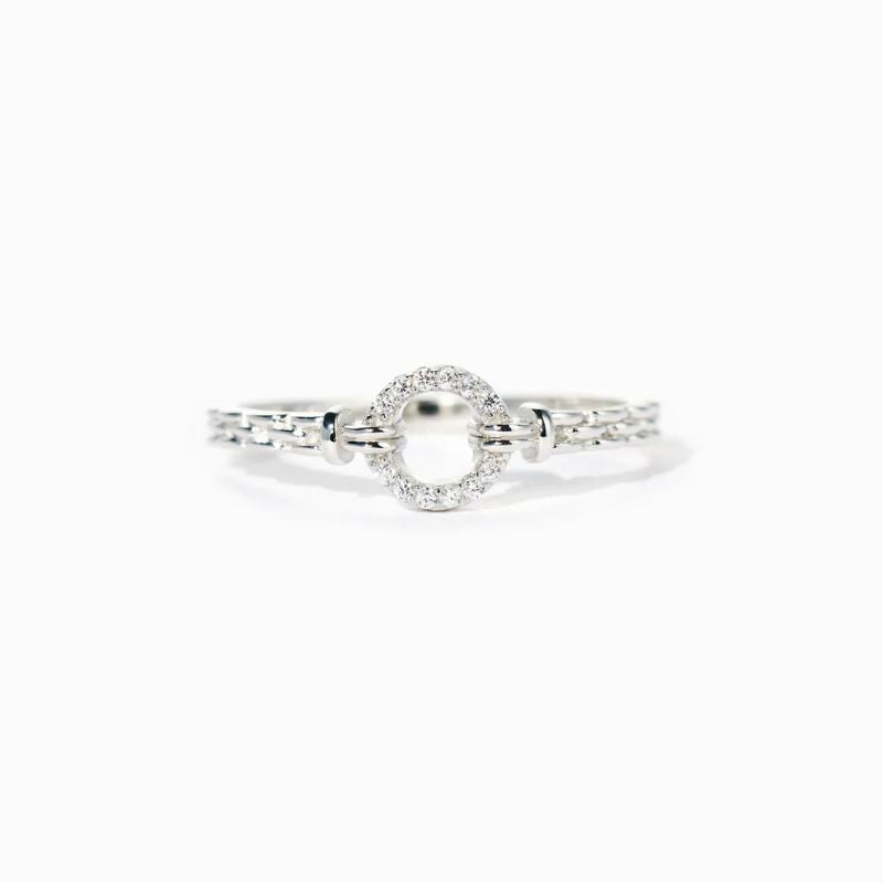 To My Daughter - I Will Be With You Pavé Open Circle Ring-Jolura