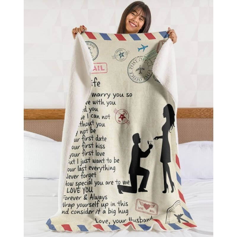 To My Wife - From Husband - A358 - Premium Blanket-Jolura