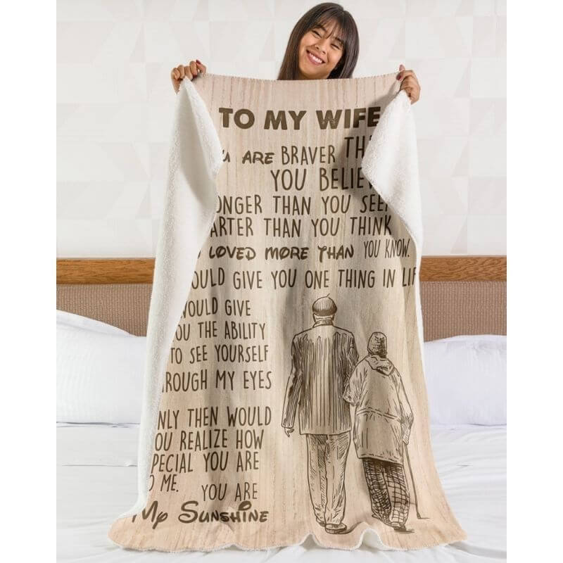To My Wife - From Husband - F024 - Premium Blanket-Jolura