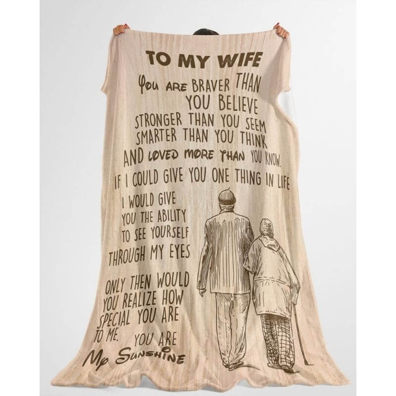 To My Wife - From Husband - F024 - Premium Blanket-Jolura