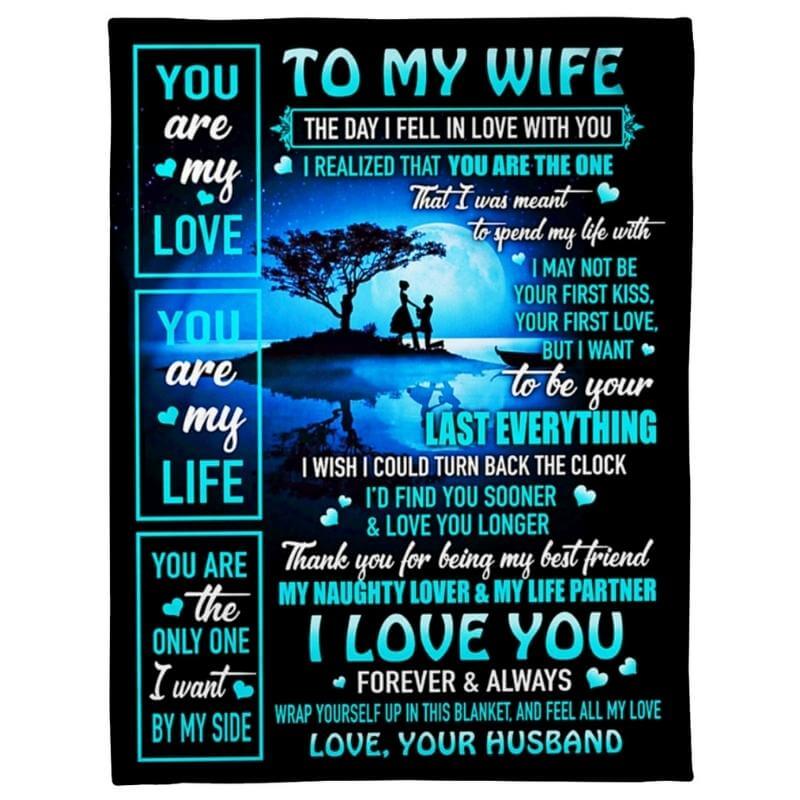 To My Wife - From Husband - A334 - Premium Blanket-Jolura