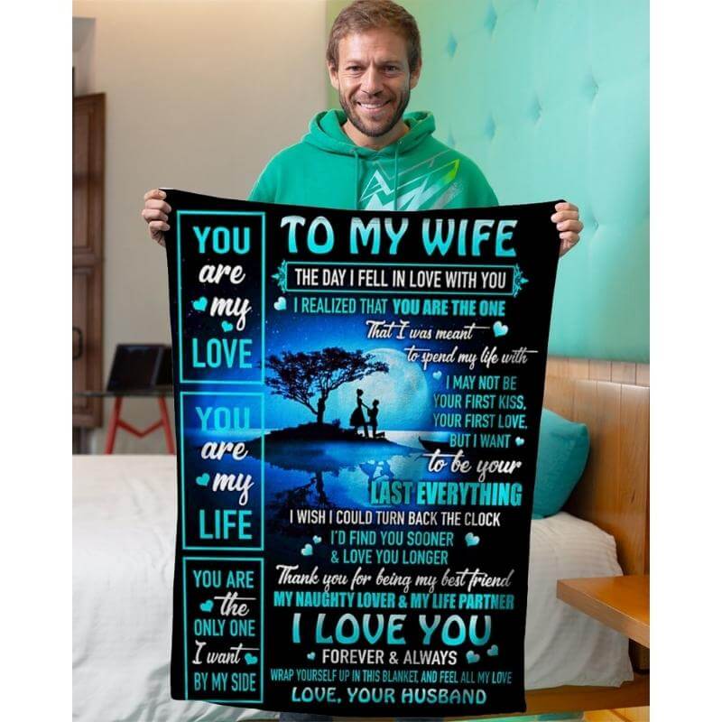 To My Wife - From Husband - A334 - Premium Blanket-Jolura