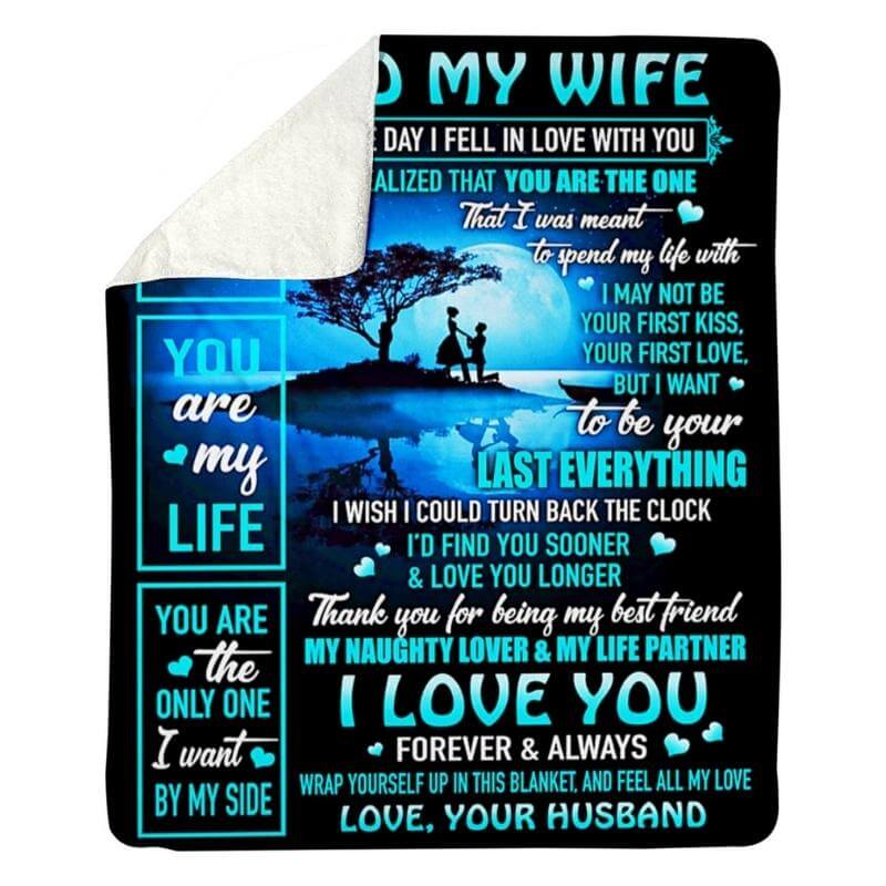 To My Wife - From Husband - A334 - Premium Blanket-Jolura