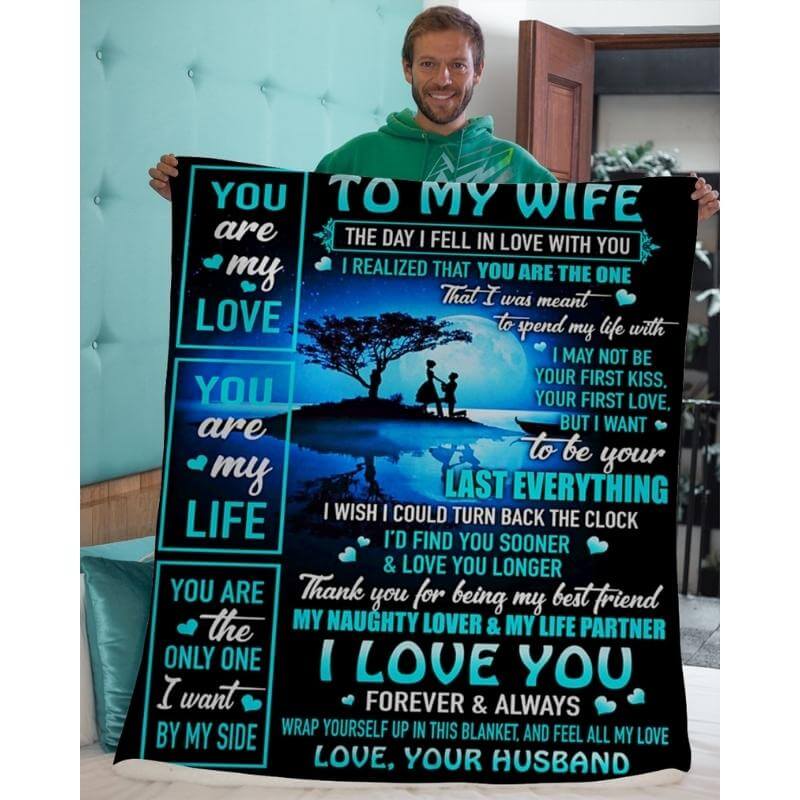 To My Wife - From Husband - A334 - Premium Blanket-Jolura