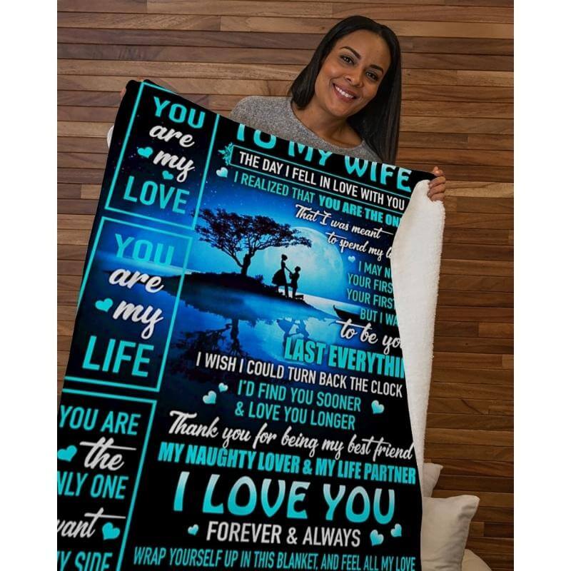 To My Wife - From Husband - A334 - Premium Blanket-Jolura