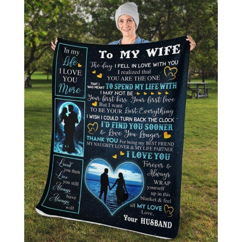 To My Wife - From Husband - A356 - Premium Blanket-Jolura