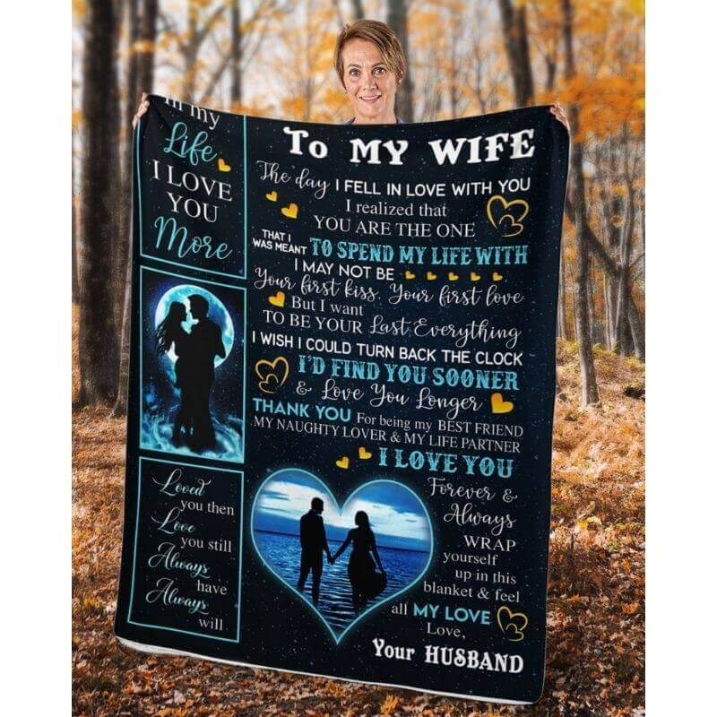 To My Wife - From Husband - A356 - Premium Blanket-Jolura
