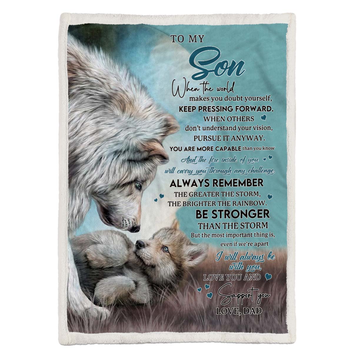 To My Son - From Dad - Wolf A246 - Premium Blanket-Jolura