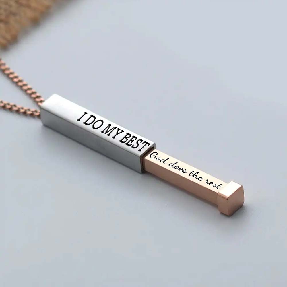 I Do My Best God Does The Rest Hidden Message Necklace-Jolura