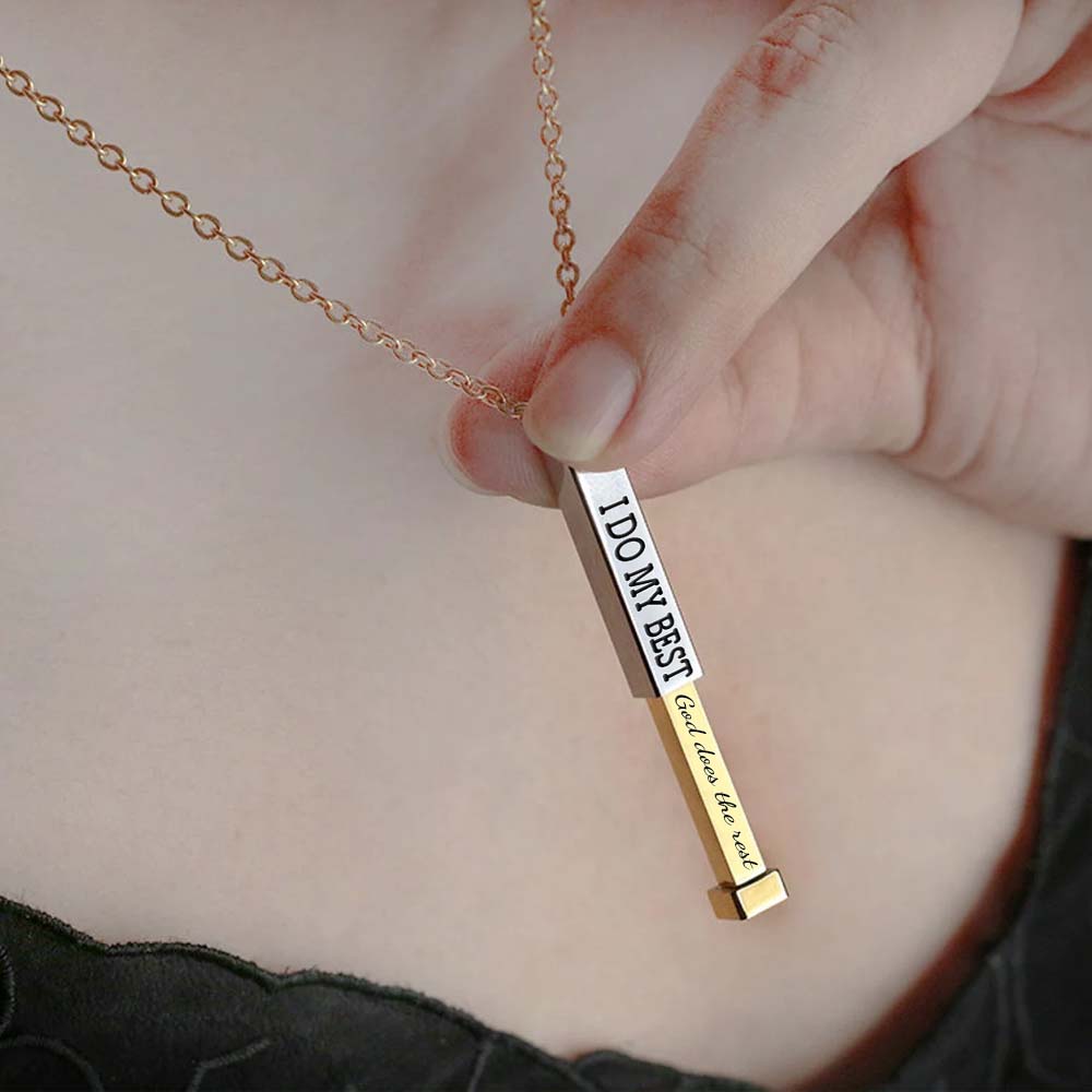 I Do My Best God Does The Rest Hidden Message Necklace-Jolura