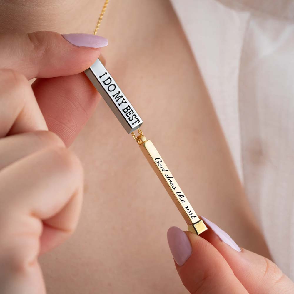 I Do My Best God Does The Rest Hidden Message Necklace-Jolura