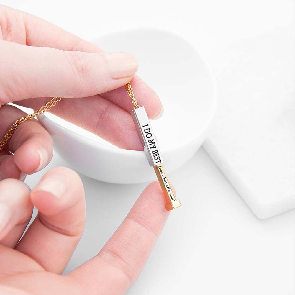 I Do My Best God Does The Rest Hidden Message Necklace-Jolura