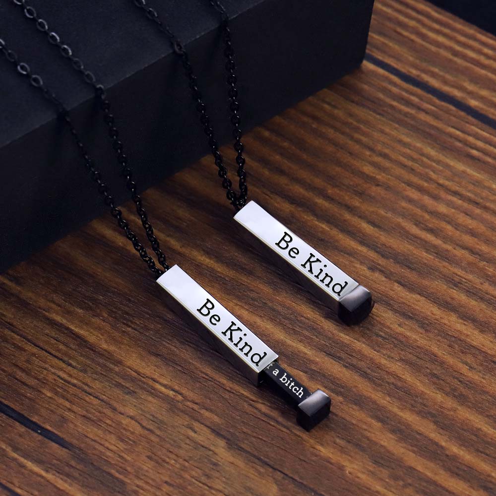Be Kind...Of A Bi♥ch - Hidden Message Necklace-Jolura