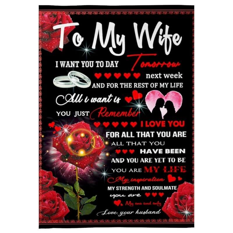 To My Wife - From Husband - A376 - Premium Blanket-Jolura