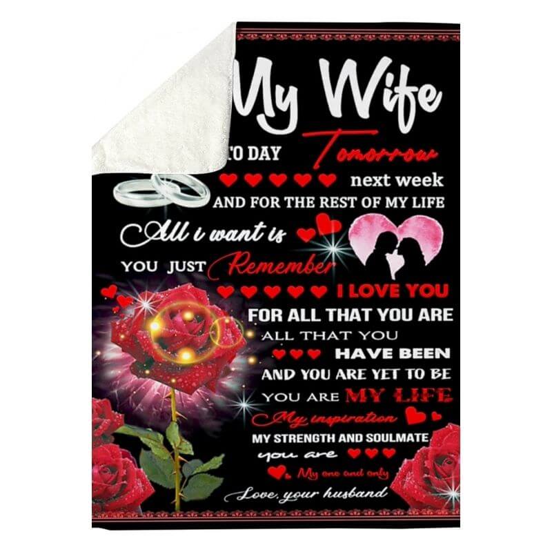 To My Wife - From Husband - A376 - Premium Blanket-Jolura
