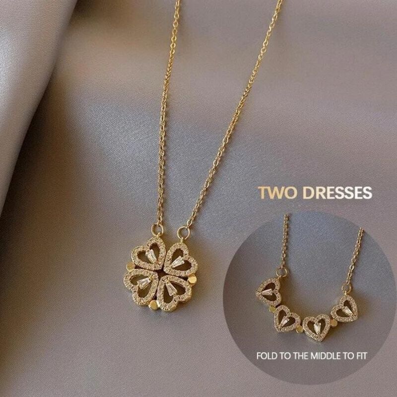 🍀Four-Leaf Heart Shape Necklace💕 S925 Silver-Jolura