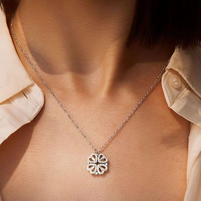 🍀Four-Leaf Heart Shape Necklace💕 S925 Silver-Jolura