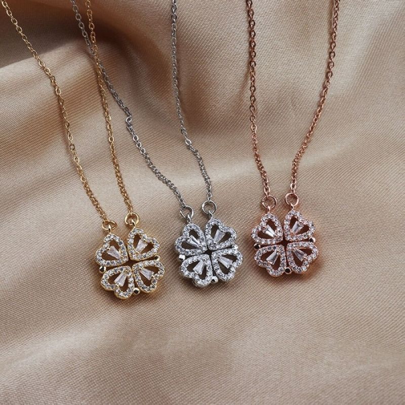 🍀Four-Leaf Heart Shape Necklace💕 S925 Silver-Jolura