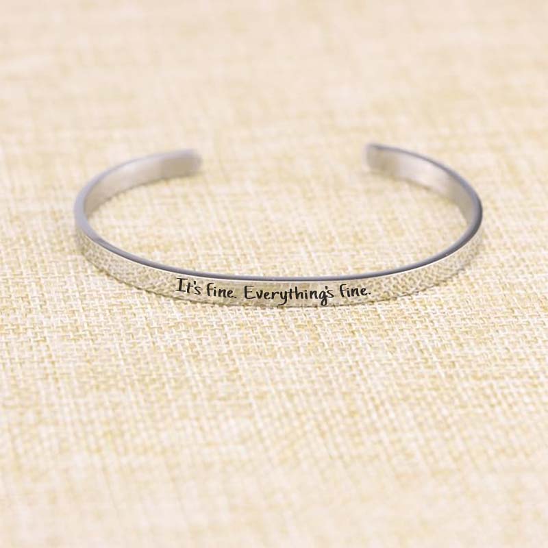 It's Fine Everything's Fine Engraved Bracelet-Jolura