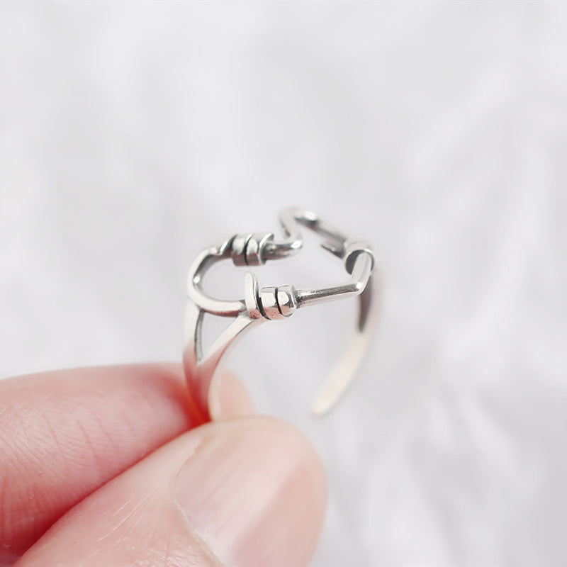 Sterling Silver Heart Wire Ring-Jolura