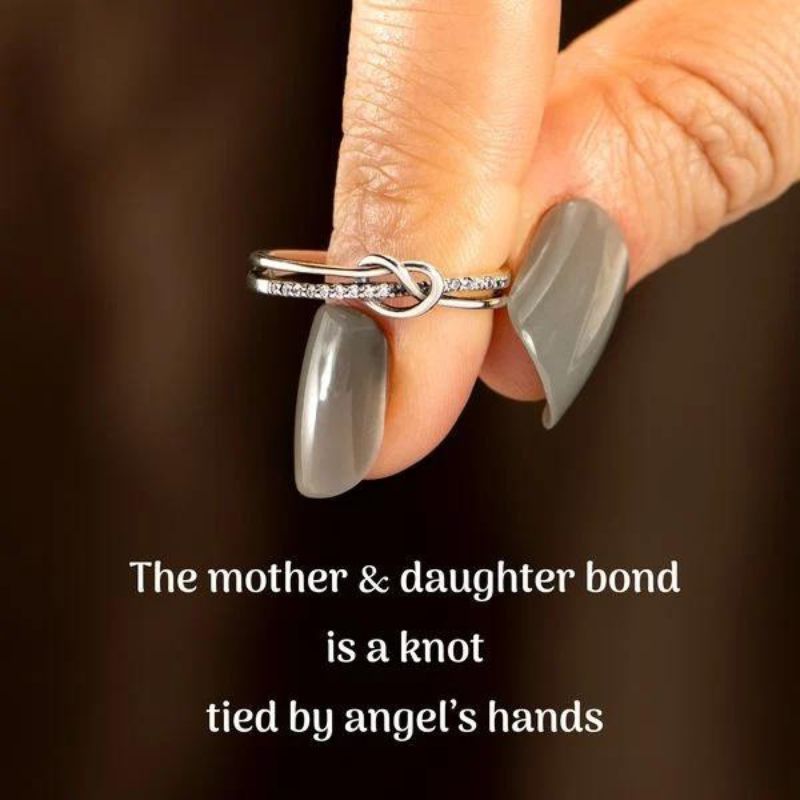 Mother & Daughter 👩👧 Bond Double Band Knot Ring💕-Jolura