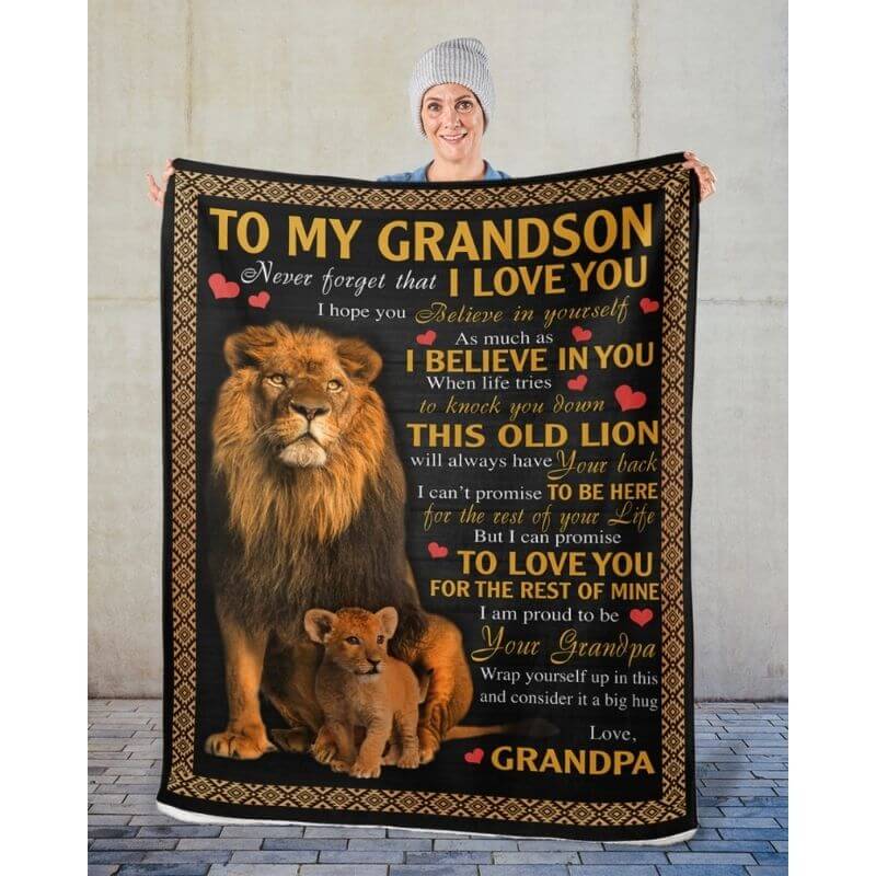 To My Grandson - From Grandpa - A387- Premium Blanket-Jolura