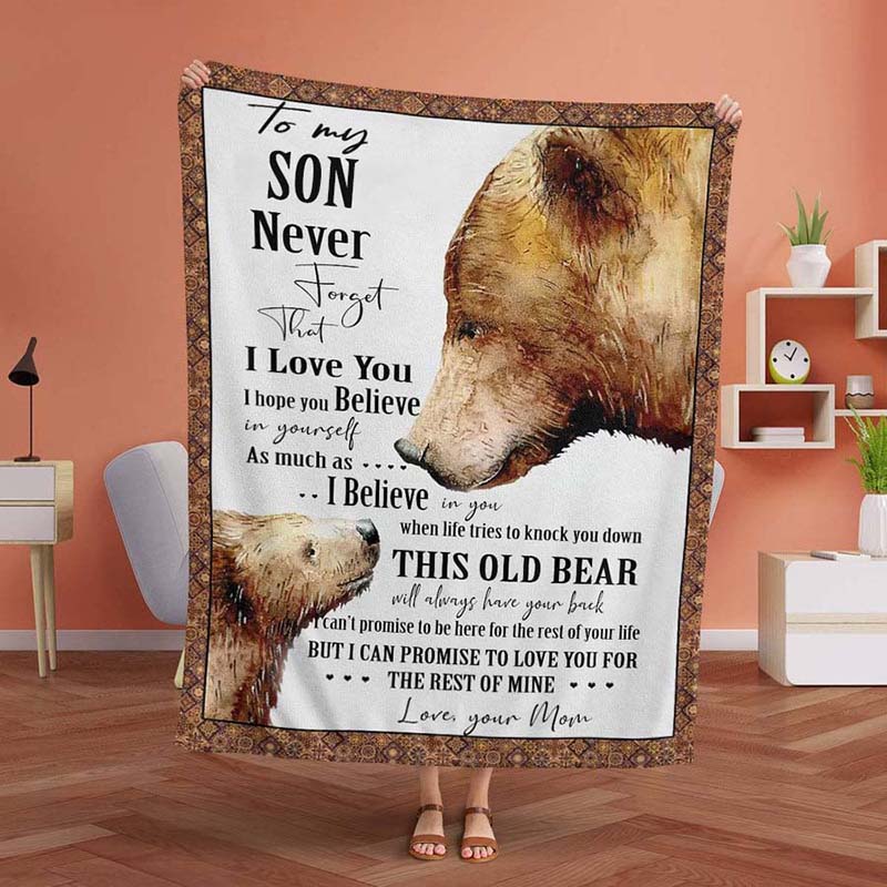 I Love You - A934 - Brown Bear Premium Blanket-Jolura