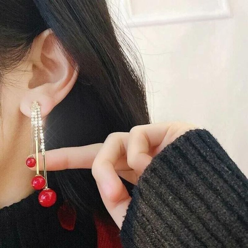 Elegant Pearl Tassel Earrings-Jolura