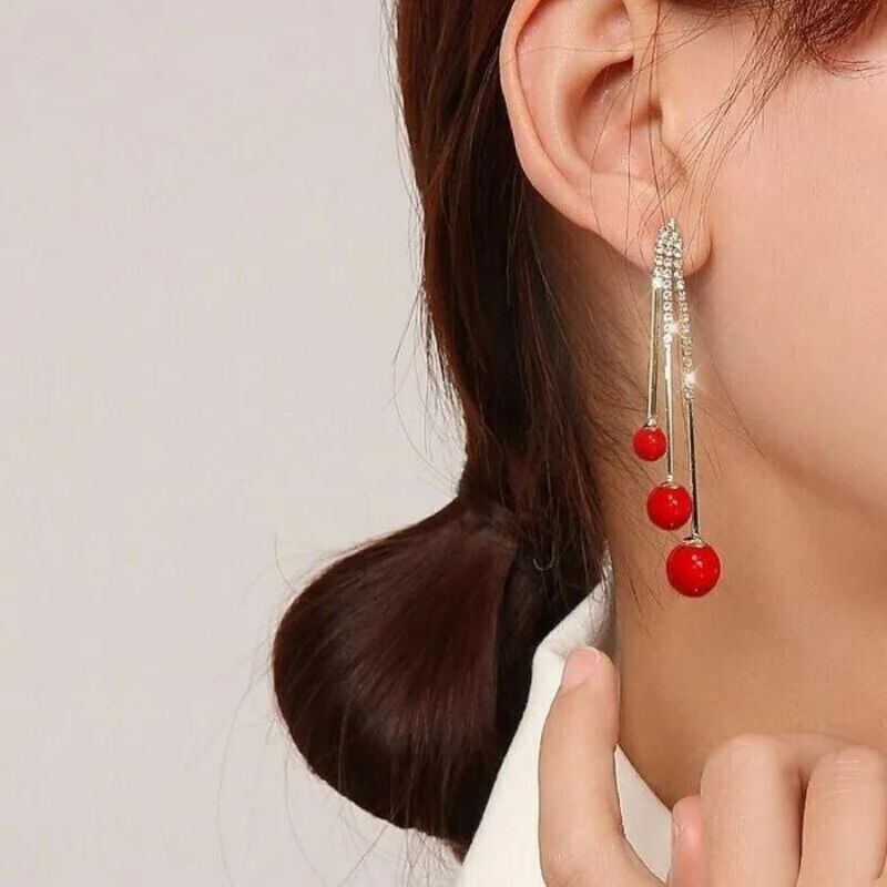 Elegant Pearl Tassel Earrings-Jolura