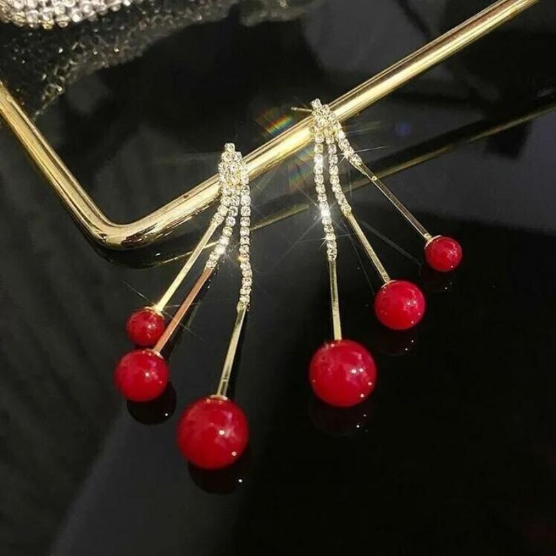 Elegant Pearl Tassel Earrings-Jolura
