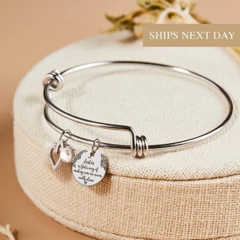 A Sister Is God's Way Of Making Sure We Never Walk Alone Bangle-Jolura
