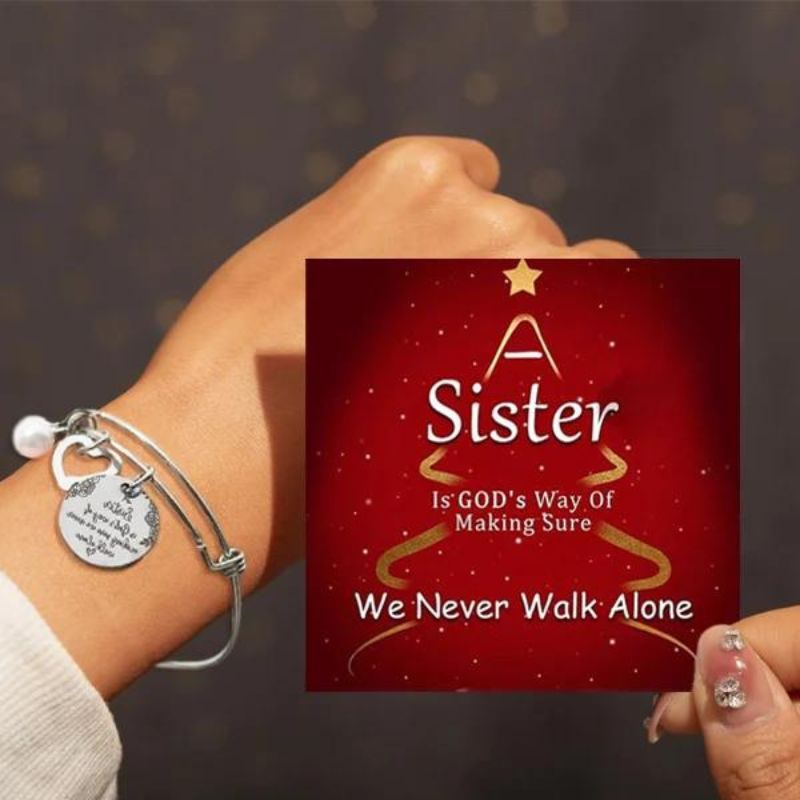 A Sister Is God's Way Of Making Sure We Never Walk Alone Bangle-Jolura