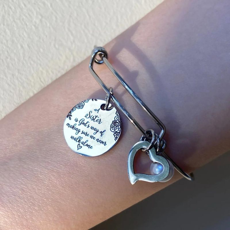 A Sister Is God's Way Of Making Sure We Never Walk Alone Bangle-Jolura
