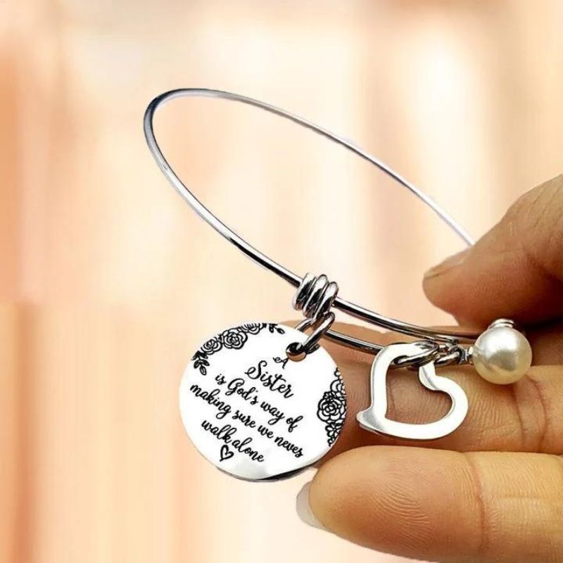 A Sister Is God's Way Of Making Sure We Never Walk Alone Bangle-Jolura