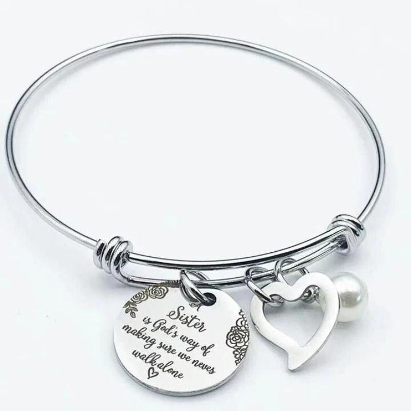 A Sister Is God's Way Of Making Sure We Never Walk Alone Bangle-Jolura