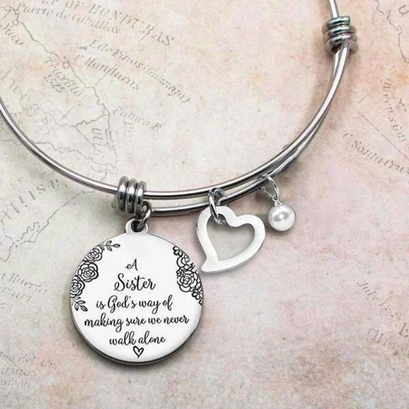 A Sister Is God's Way Of Making Sure We Never Walk Alone Bangle-Jolura