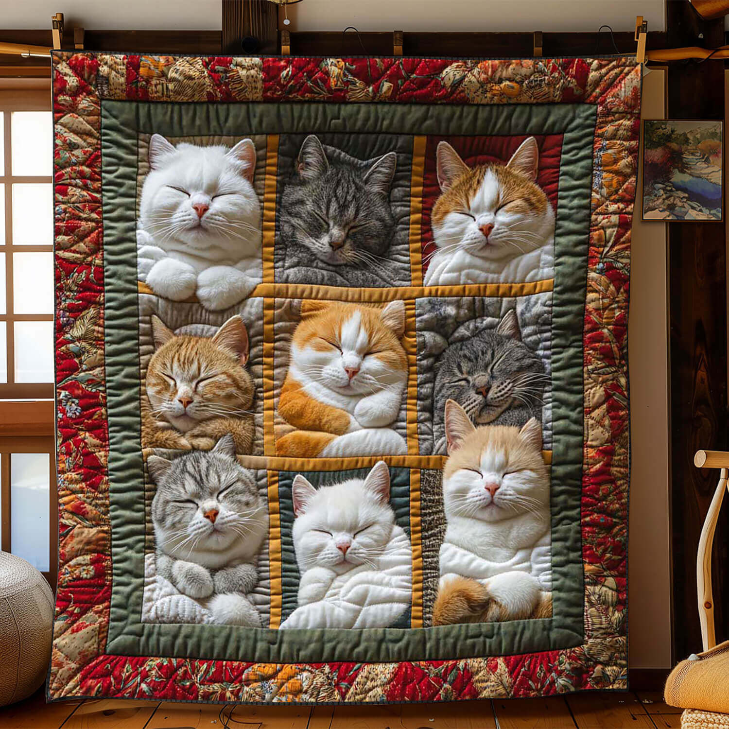 Sleeping Royal Cat Blanket - D200 - Premium Blanket