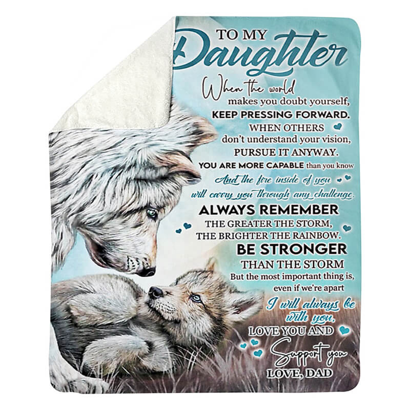 To My Daughter - From Dad - Wolf A246 - Premium Blanket-Jolura