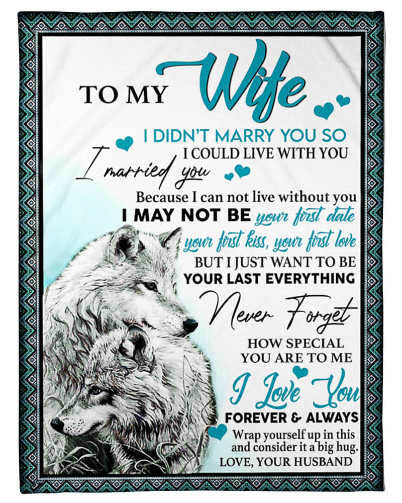 To My Wife - Wolf A245 - Premium Blanket-Jolura