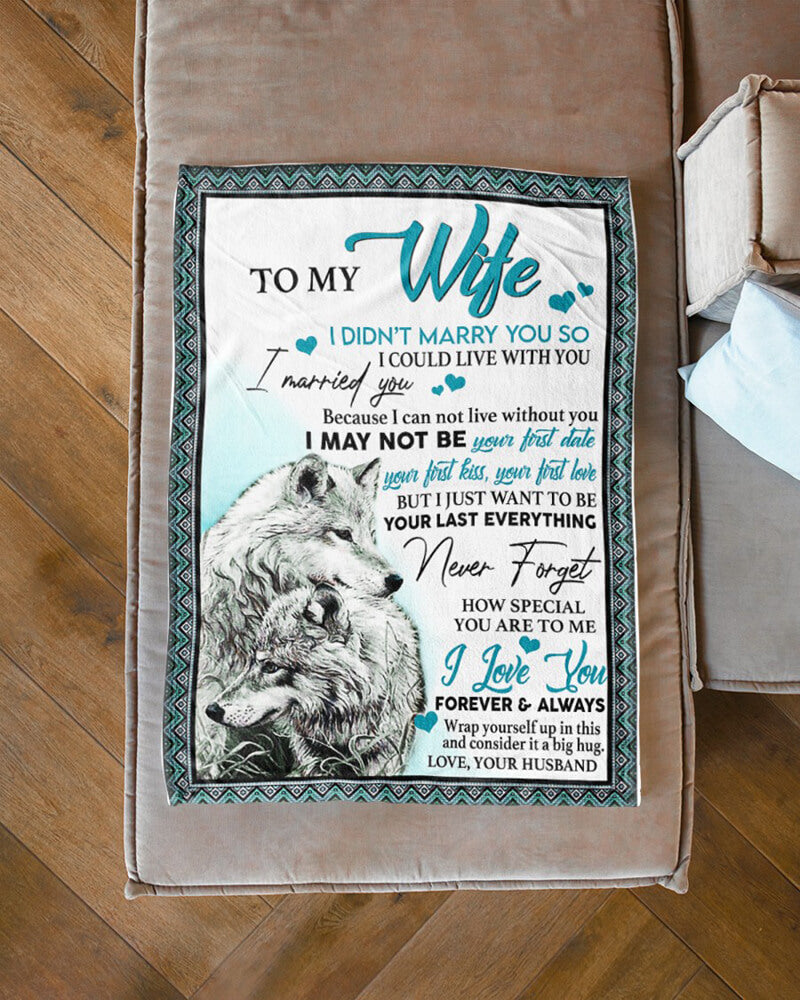 To My Wife - Wolf A245 - Premium Blanket-Jolura