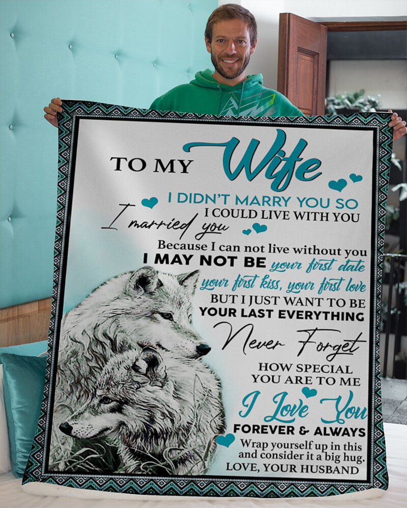 To My Wife - Wolf A245 - Premium Blanket-Jolura