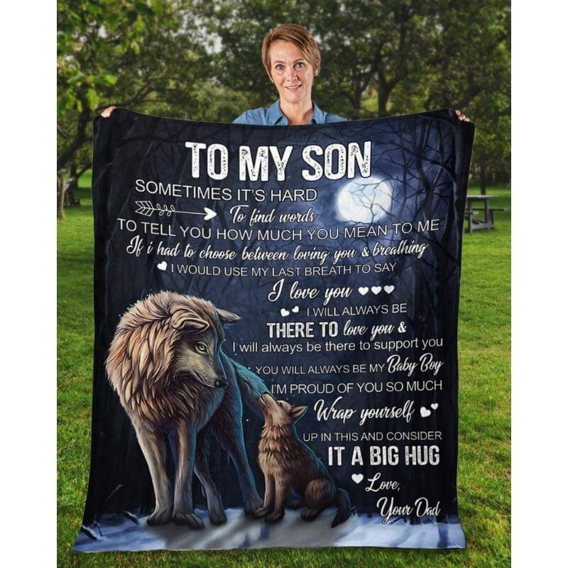 To My Son - From Dad - A323 - Premium Blanket-Jolura