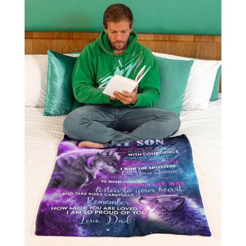 To My Son - From Dad - A354 - Premium Blanket-Jolura